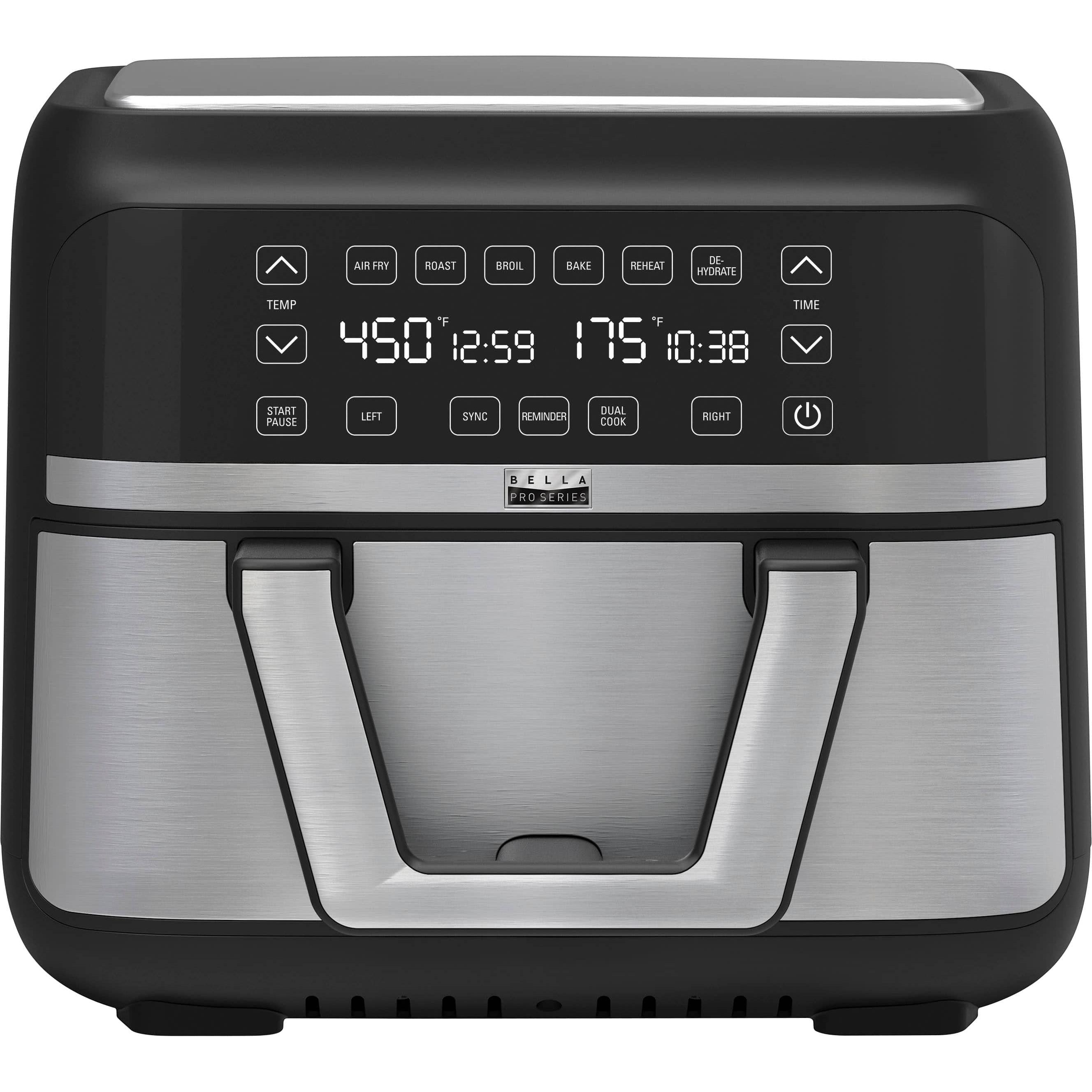 Bella PRO 9 Quart TriZone Touchscreen Air Fryer, Stainless Steel