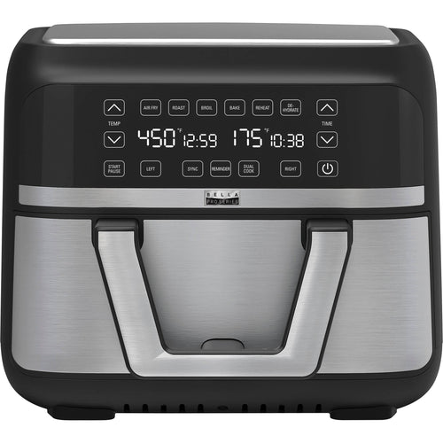 Bella PRO 9 Quart TriZone Touchscreen Air Fryer, Stainless Steel