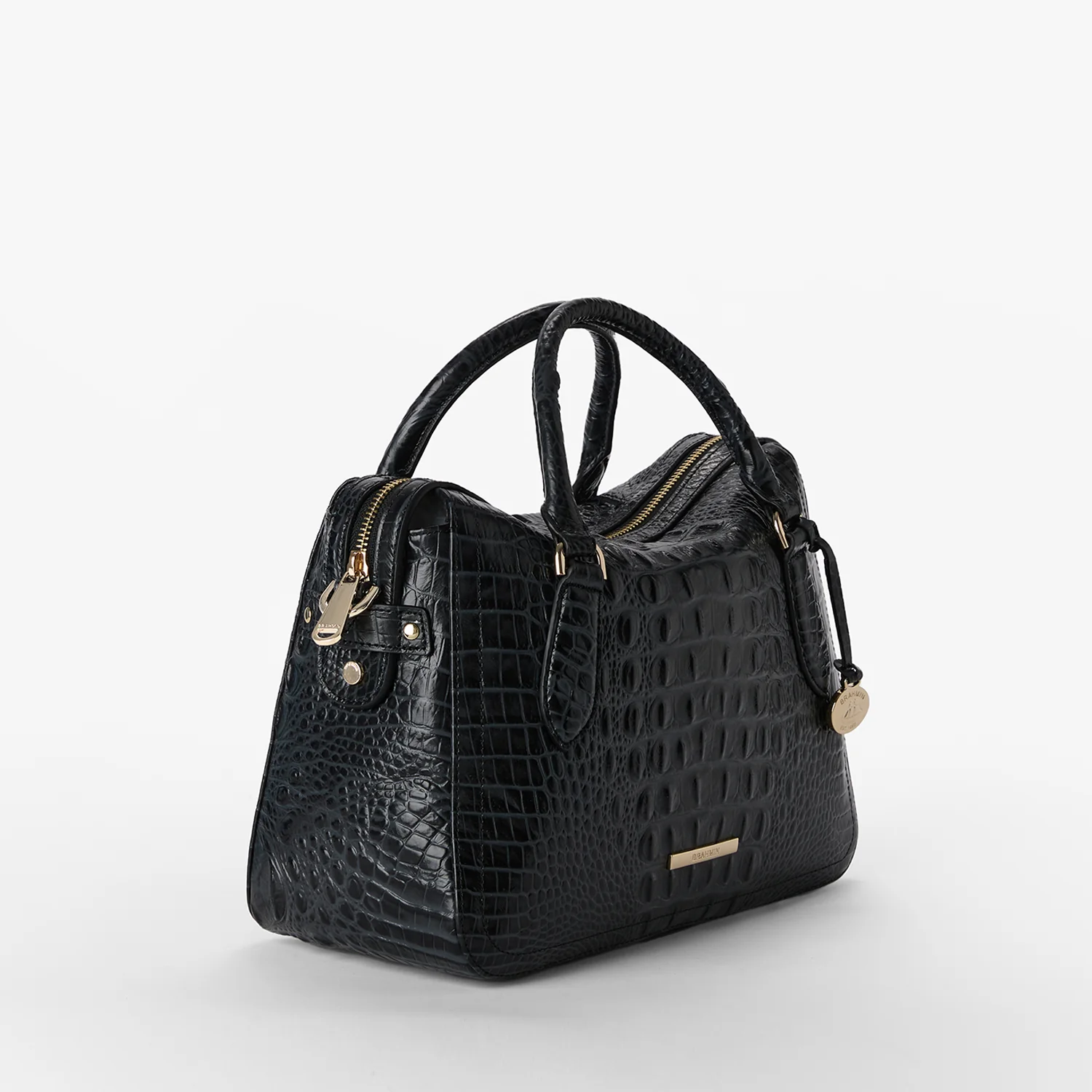 Brahmin Alden Road Collection Micaela Satchel, Black Alden Road