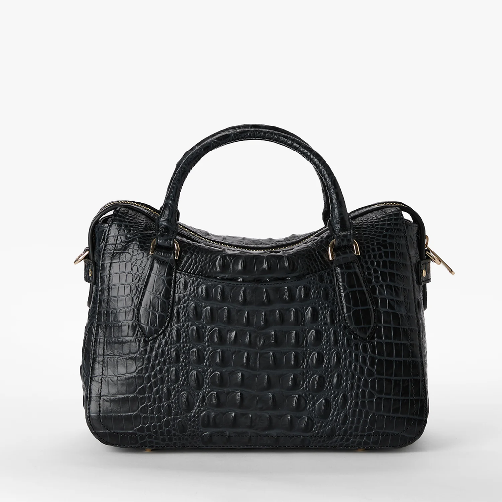 Brahmin Alden Road Collection Micaela Satchel, Black Alden Road