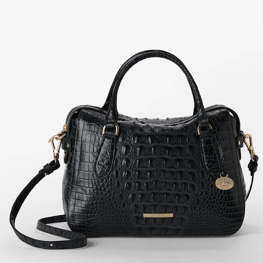 Brahmin Alden Road Collection Micaela Satchel, Black Alden Road