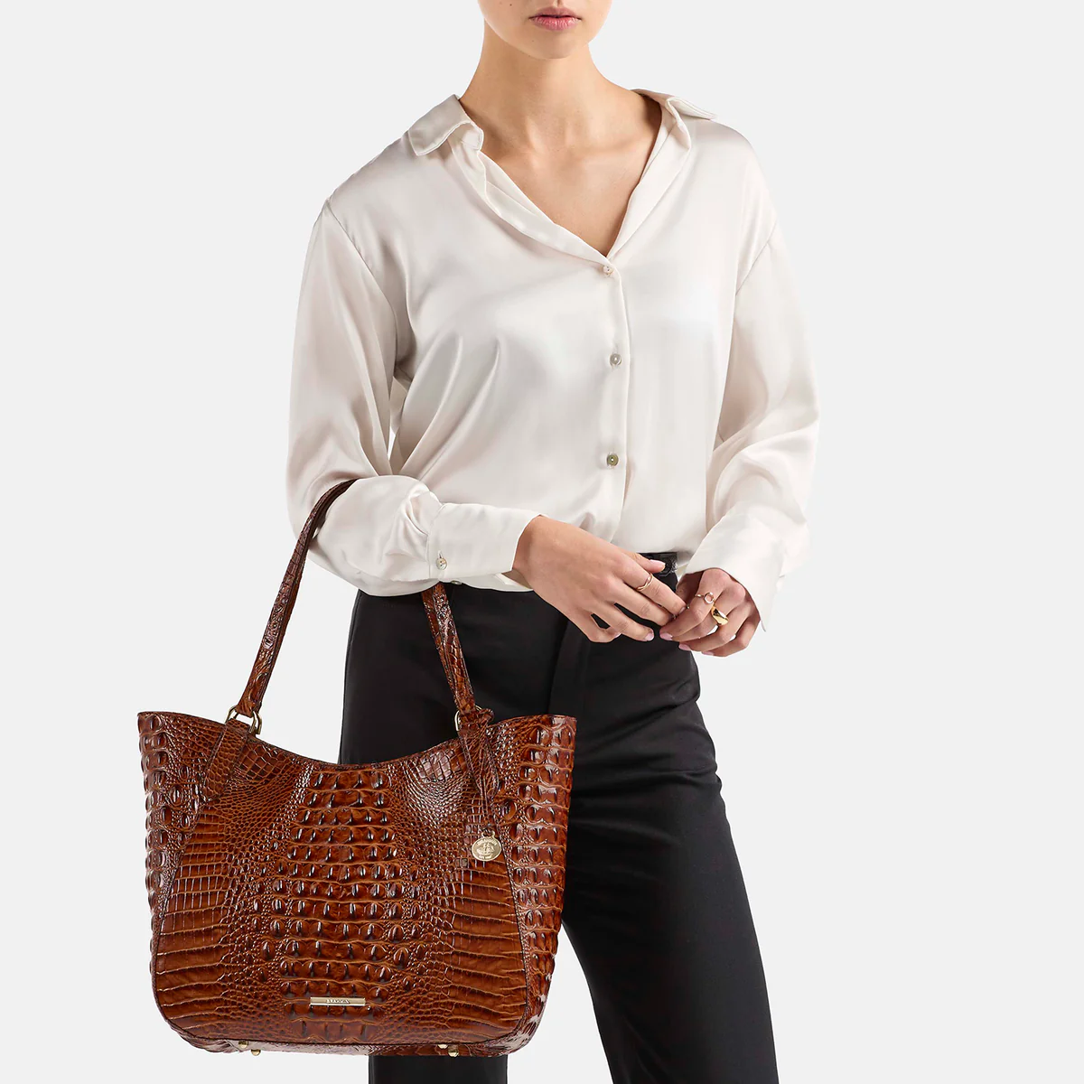 Brahmin Melbourne Collection Aliza Tote Bag, Waterfall