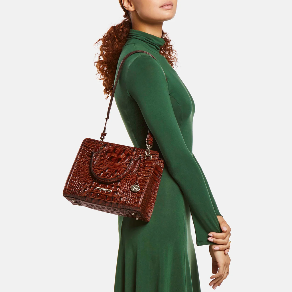 Brahmin Melbourne Collection Cami Satchel, Olive Ombre