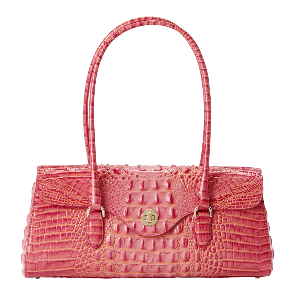 Brahmin Melbourne Collection Dayan Satchel, Coral Snapdragon