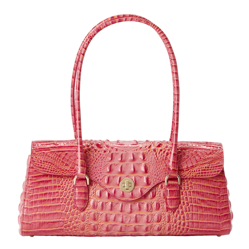 Brahmin Melbourne Collection Dayan Satchel, Coral Snapdragon
