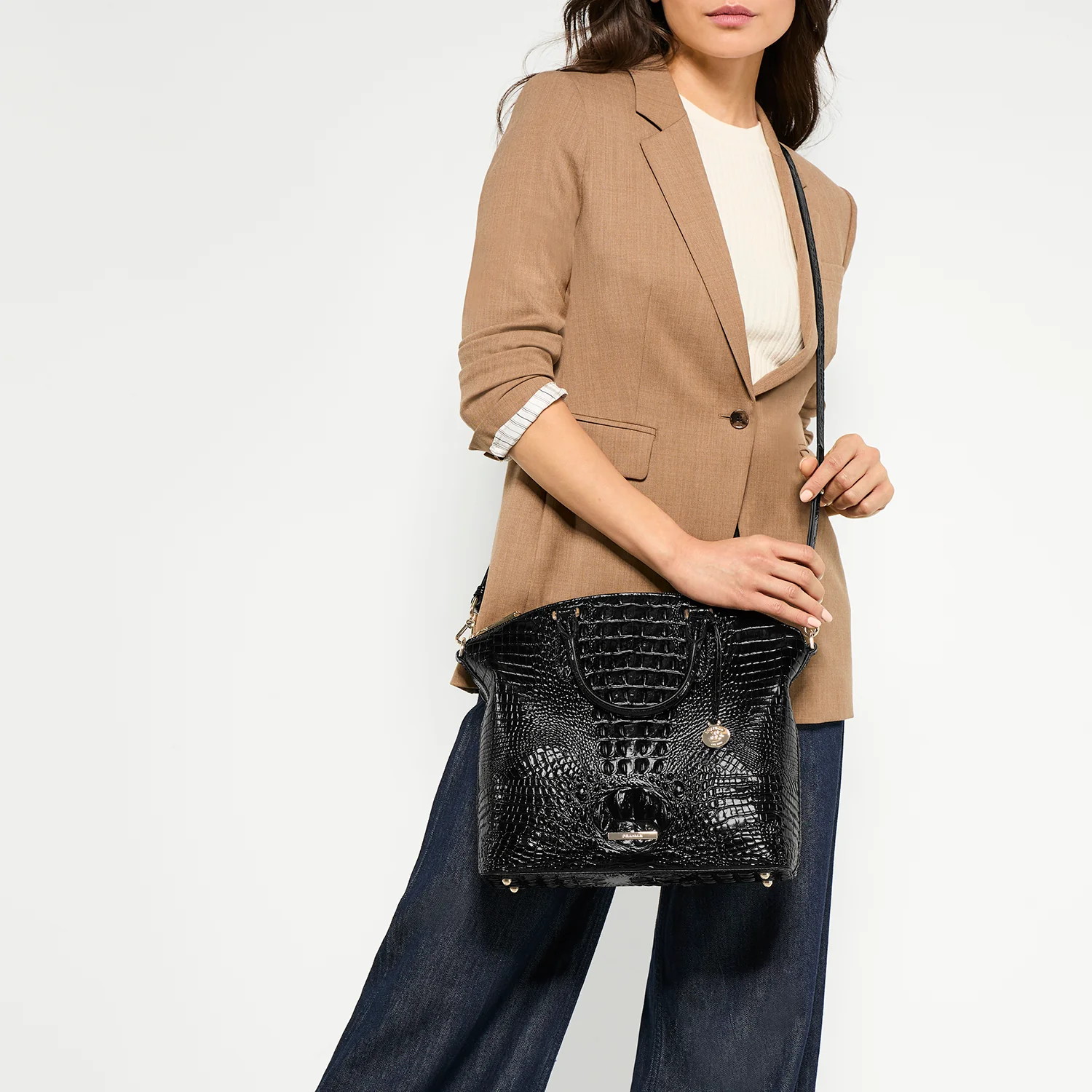 Brahmin Melbourne Collection Duxbury Satchel, Electric Indigo Ombre