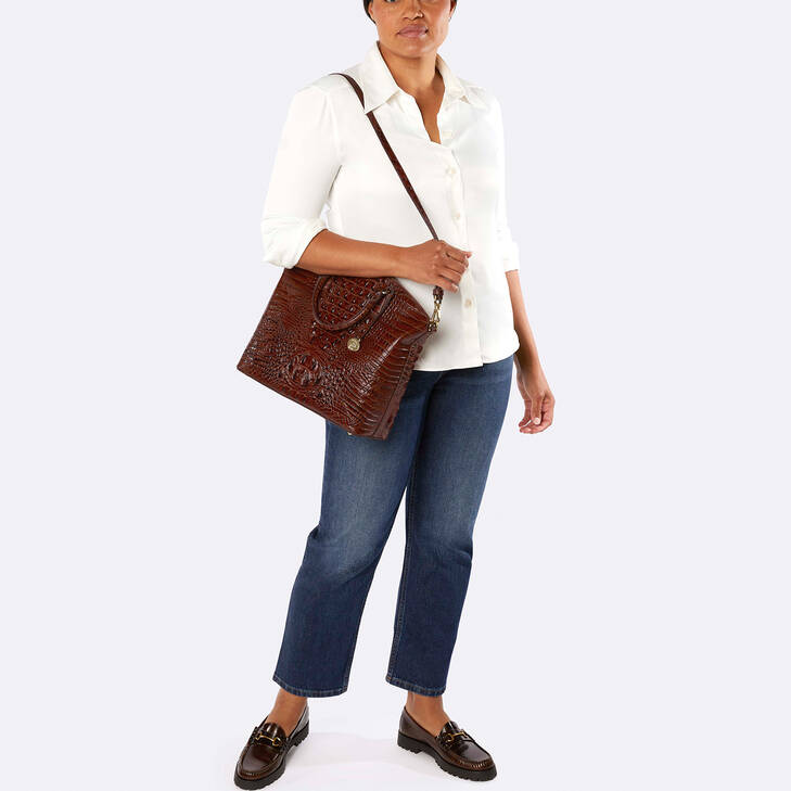 Brahmin Melbourne Collection Large Duxbury Satchel, Black