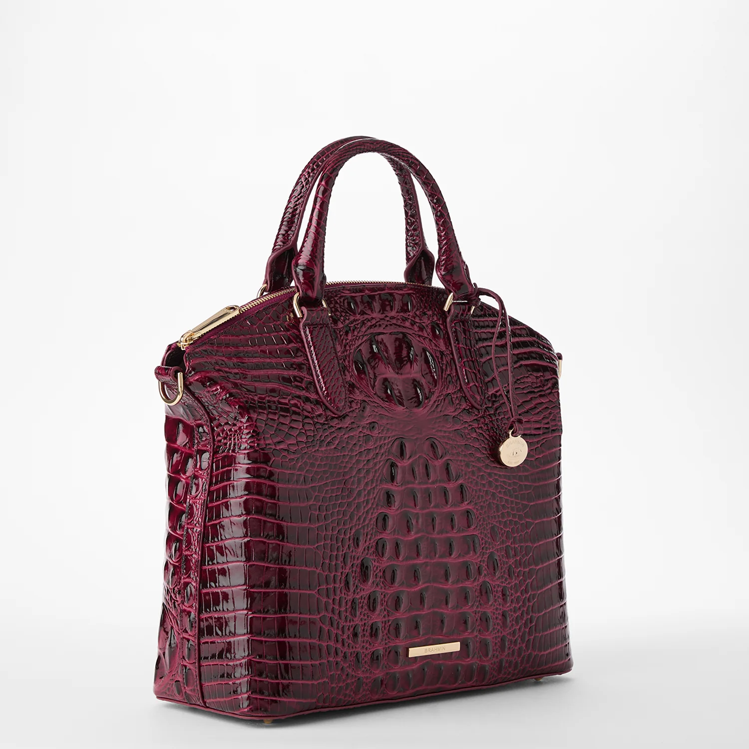 Brahmin Melbourne Collection Large Duxbury Satchel, Cherry Lacquer