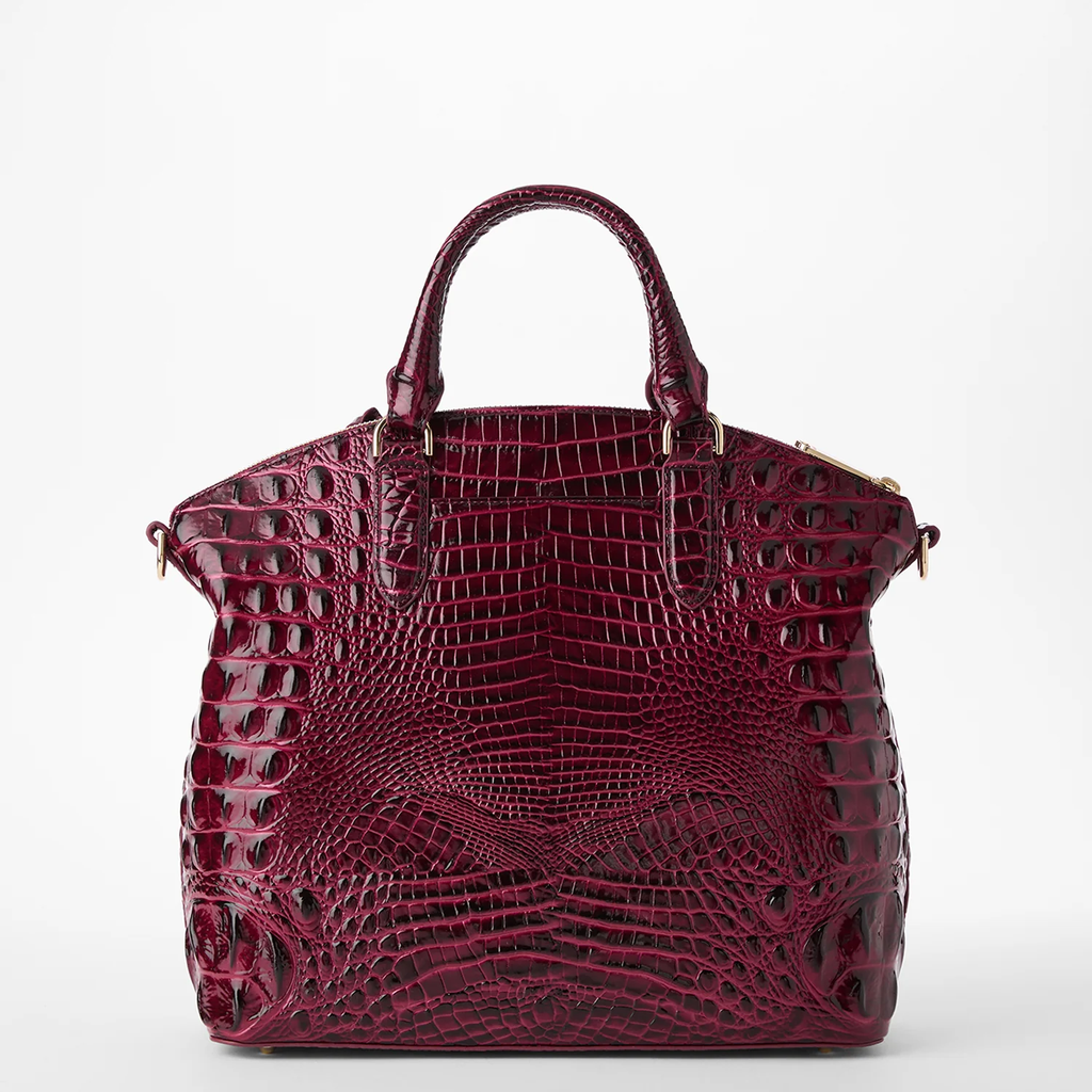 Brahmin Melbourne Collection Large Duxbury Satchel, Cherry Lacquer