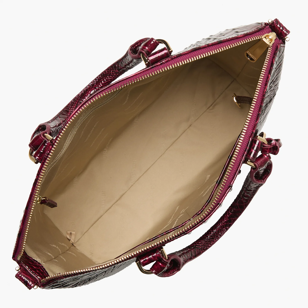 Brahmin Melbourne Collection Large Duxbury Satchel, Cherry Lacquer