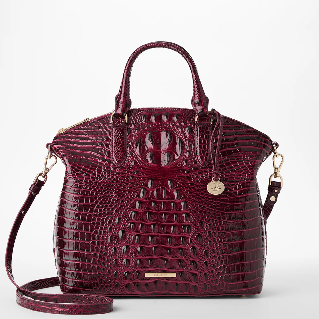 Brahmin Melbourne Collection Large Duxbury Satchel, Cherry Lacquer