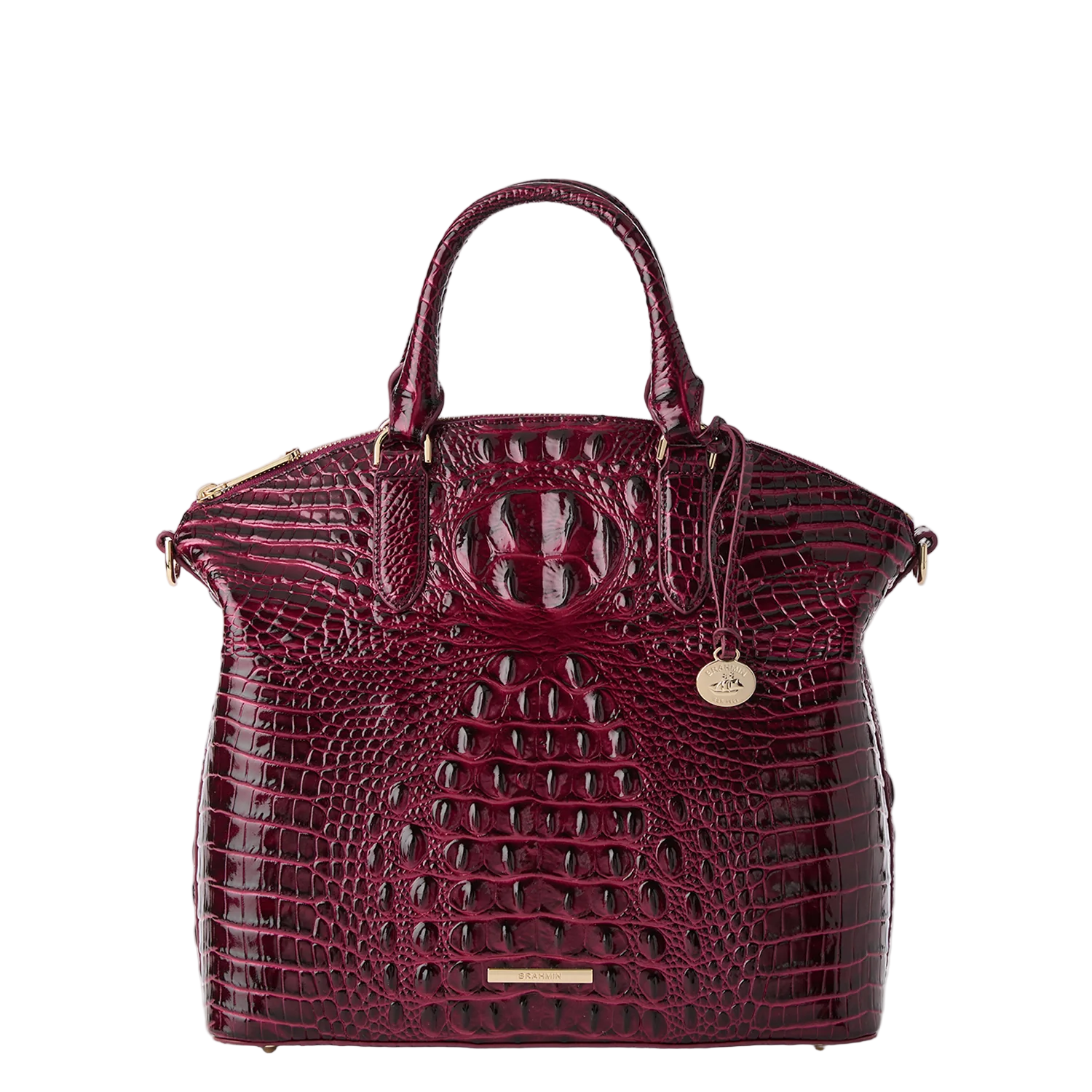 Brahmin Melbourne Collection Large Duxbury Satchel, Cherry Lacquer
