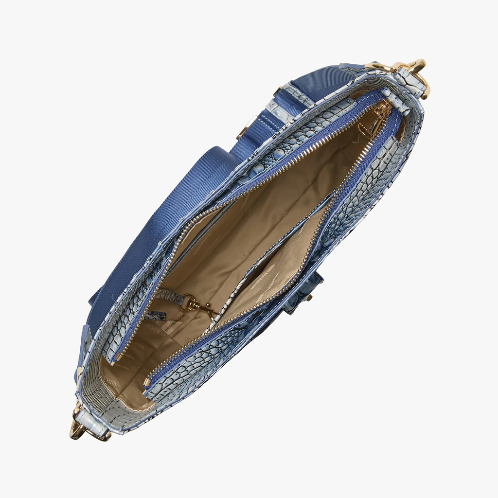 Brahmin Melbourne Collection Leia Crossbody, Bellbottom Blue