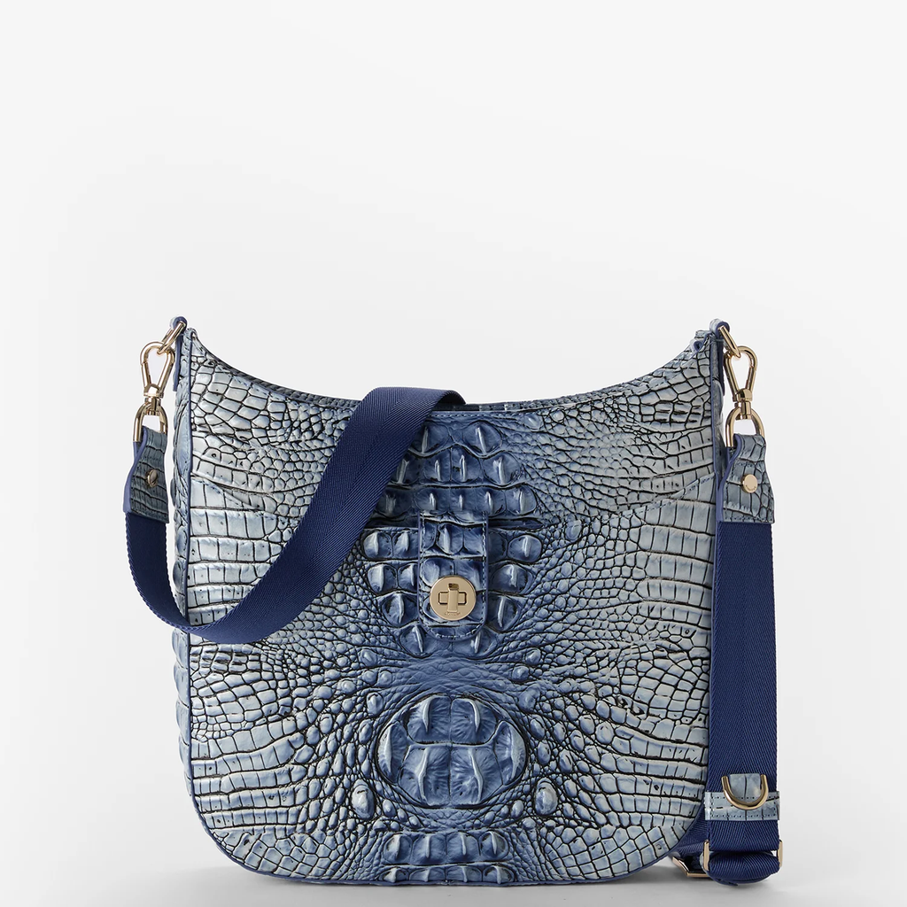 Brahmin Melbourne Collection Leia Crossbody, Bellbottom Blue