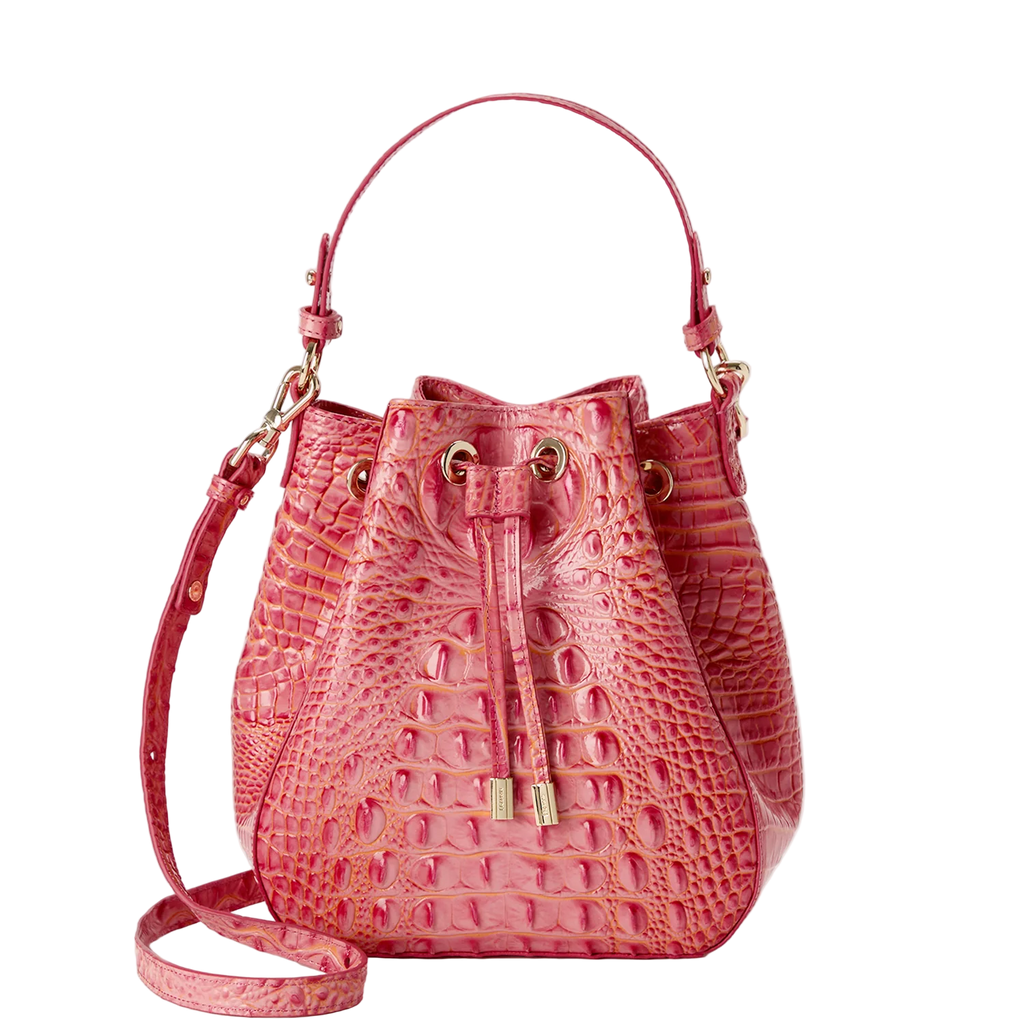 Brahmin Melbourne Collection Melinda Shoulder Bag, Coral Snapdragon