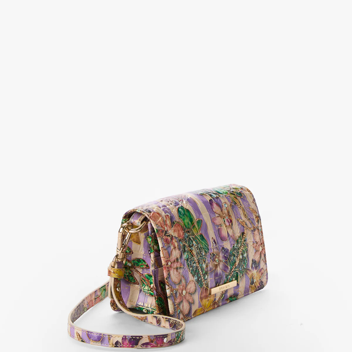 Brahmin Melbourne Collection Minuette Crossbody, Pinstripe Petals