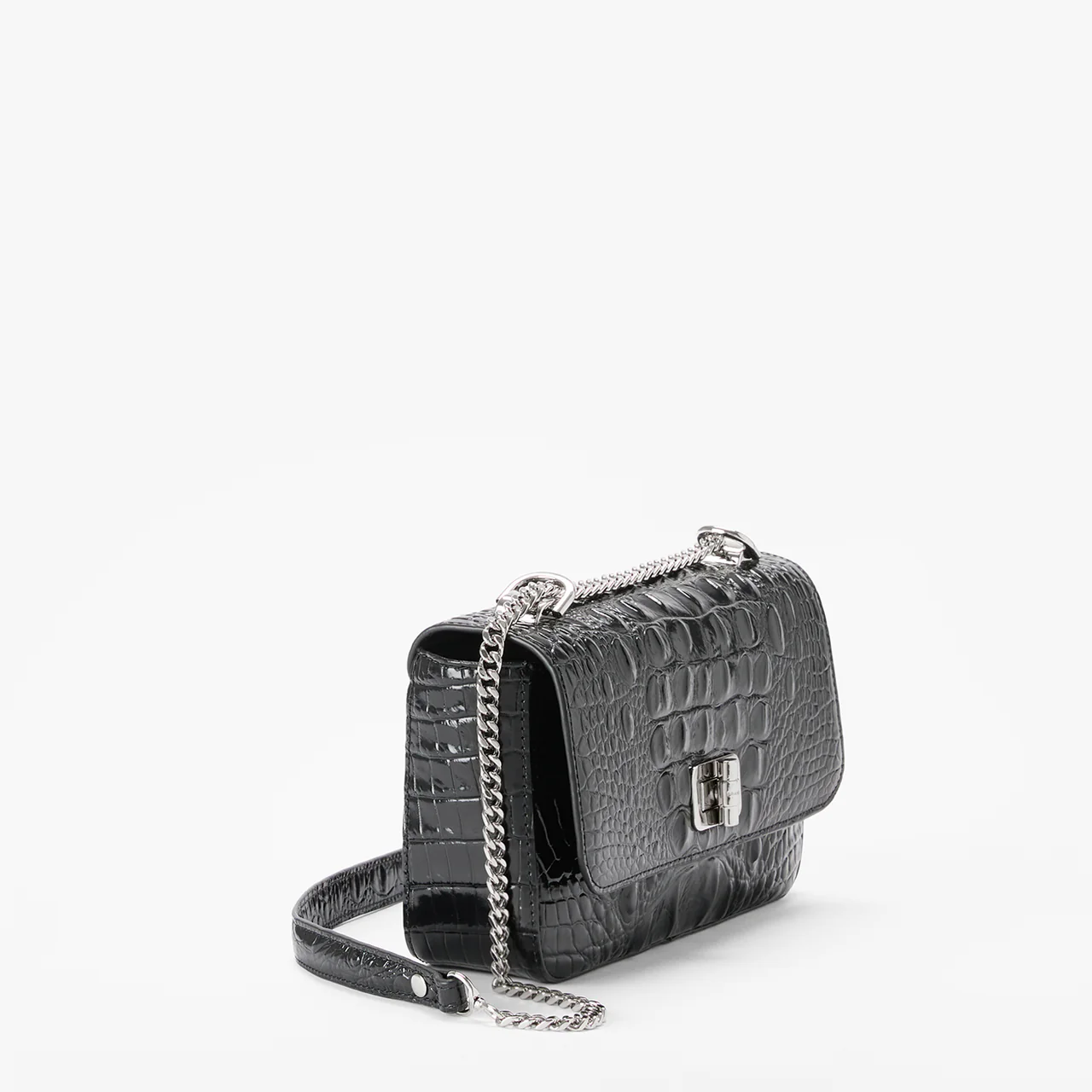 Brahmin Melbourne Collection Rosa Crossbody, Black / Silver Hardware