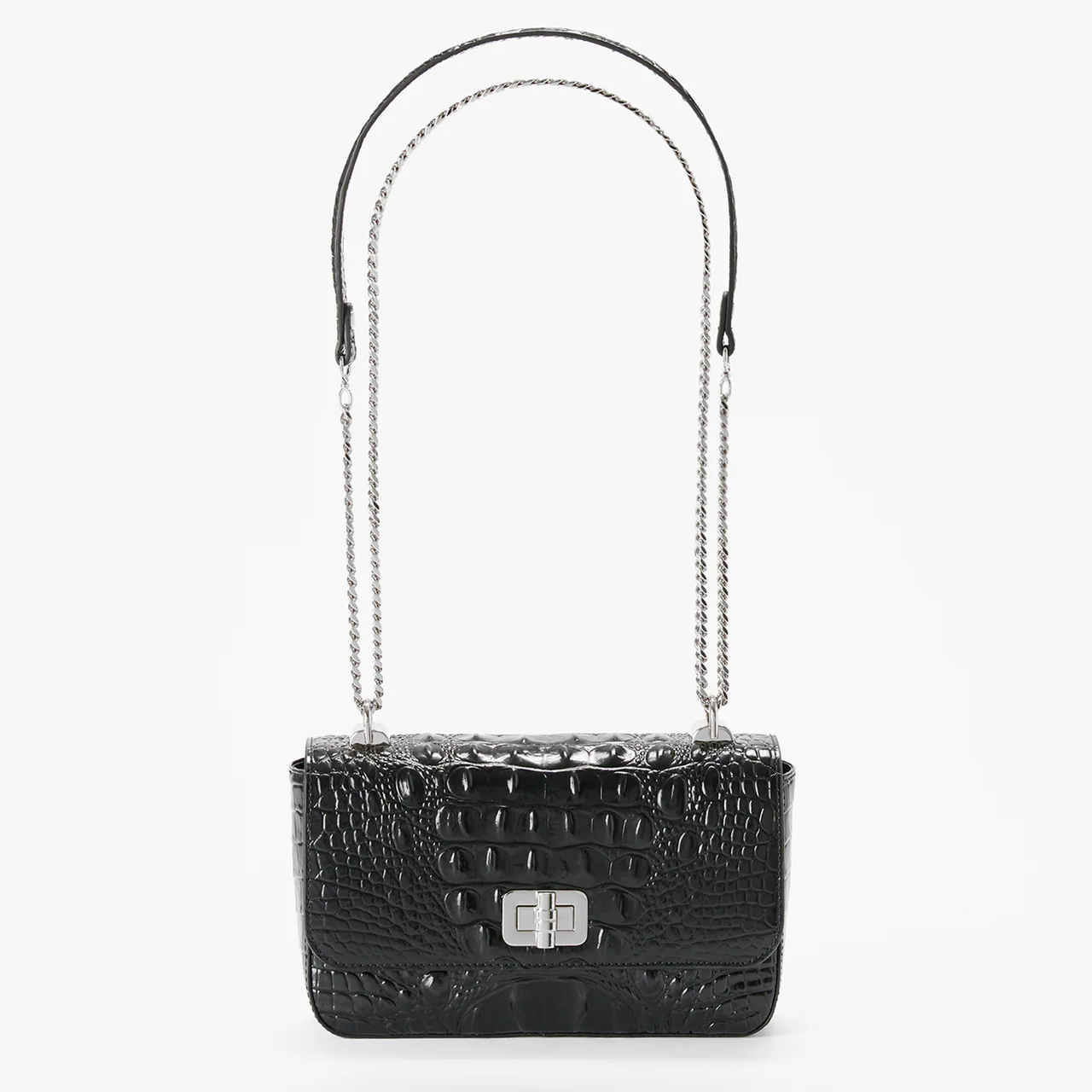 Brahmin Melbourne Collection Rosa Crossbody, Black / Silver Hardware