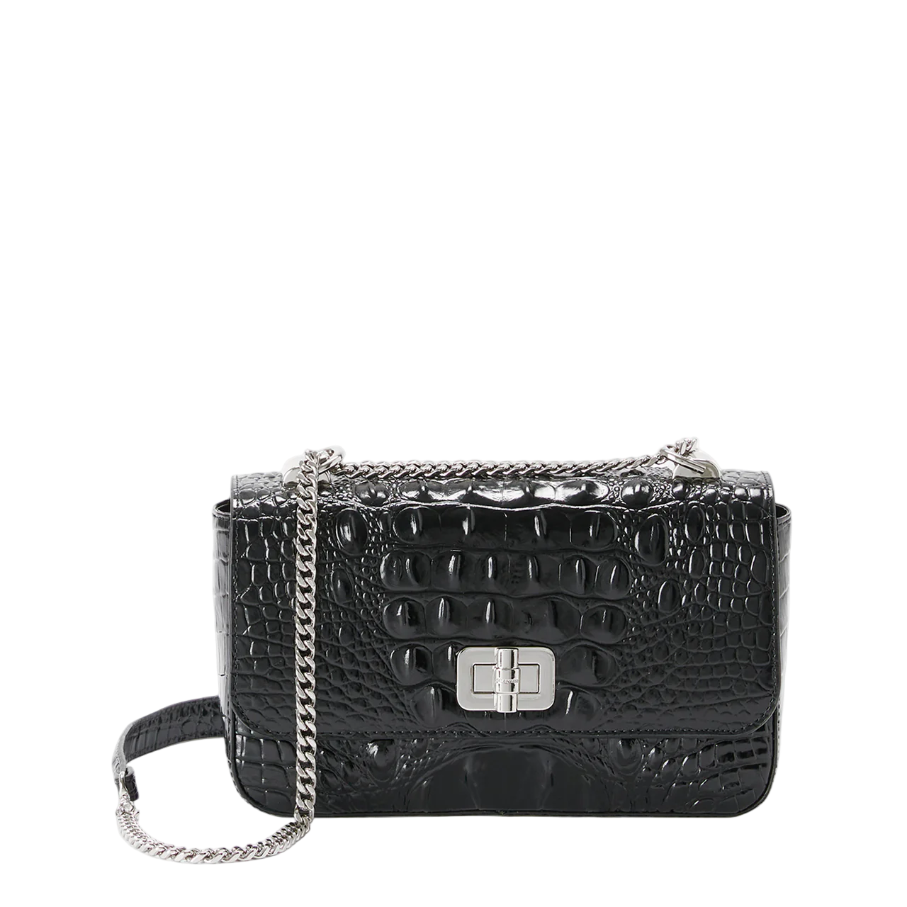 Brahmin Melbourne Collection Rosa Crossbody, Black / Silver Hardware