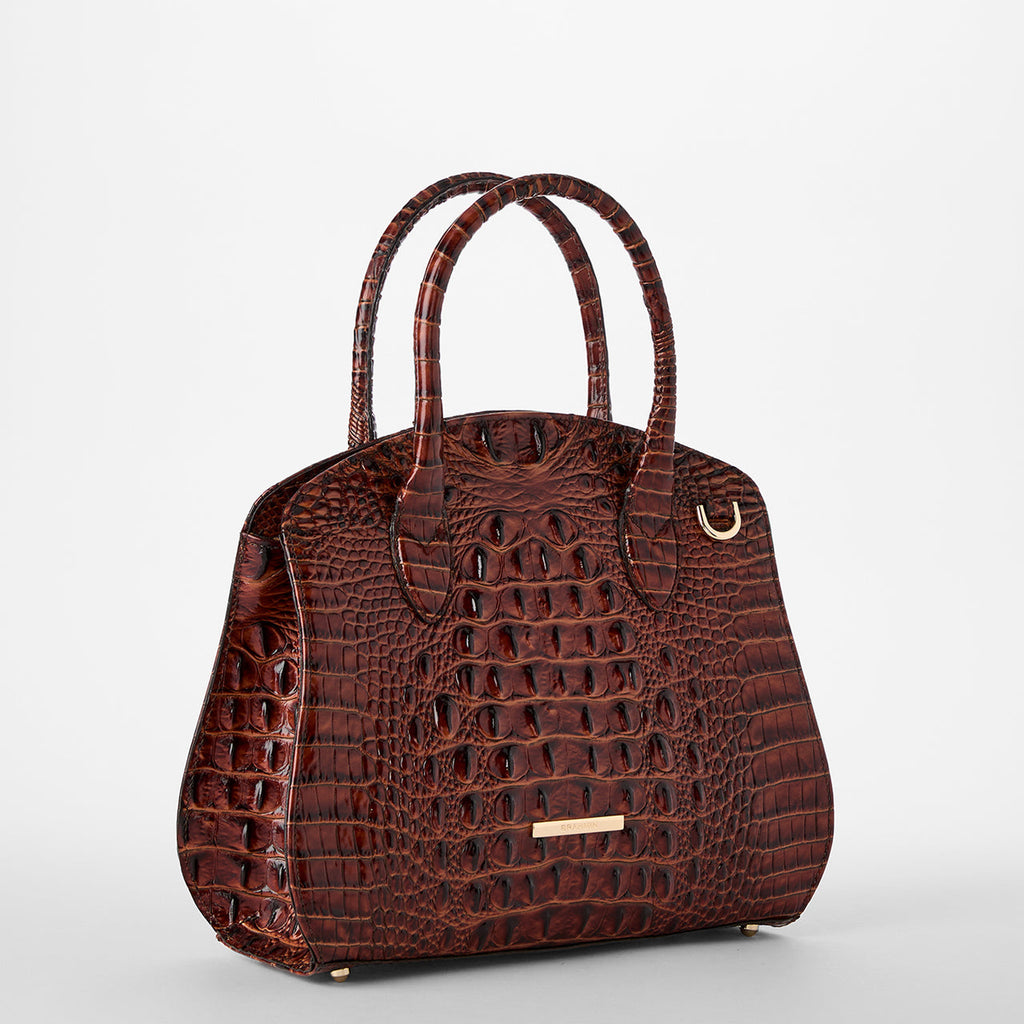 Brahmin Melbourne Collection Rosetta Satchel, Pecan