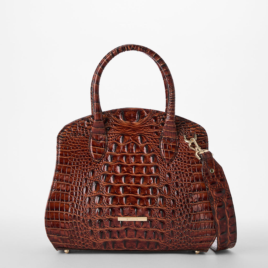 Brahmin Melbourne Collection Rosetta Satchel, Pecan