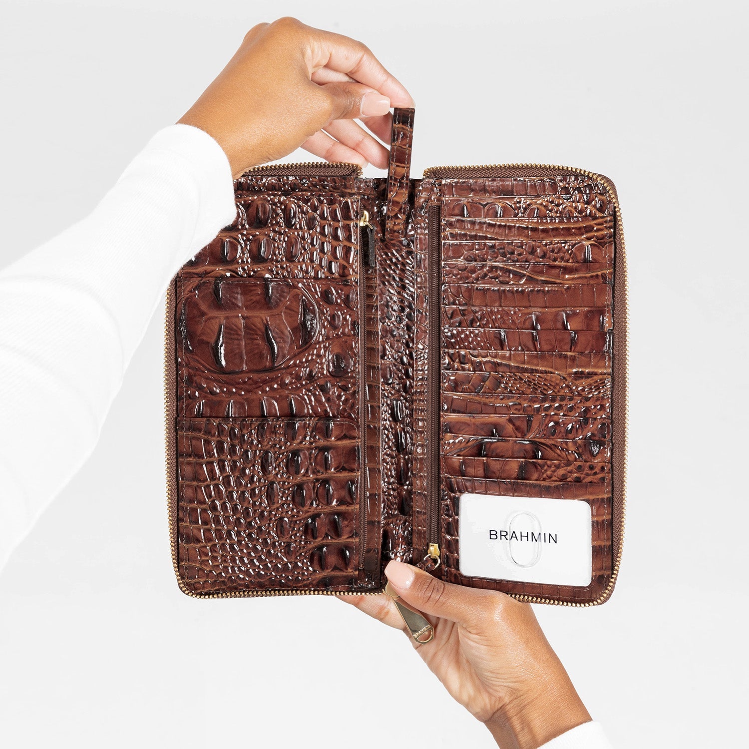 Brahmin Melbourne Collection Skyler Clutch Wallet, Pecan