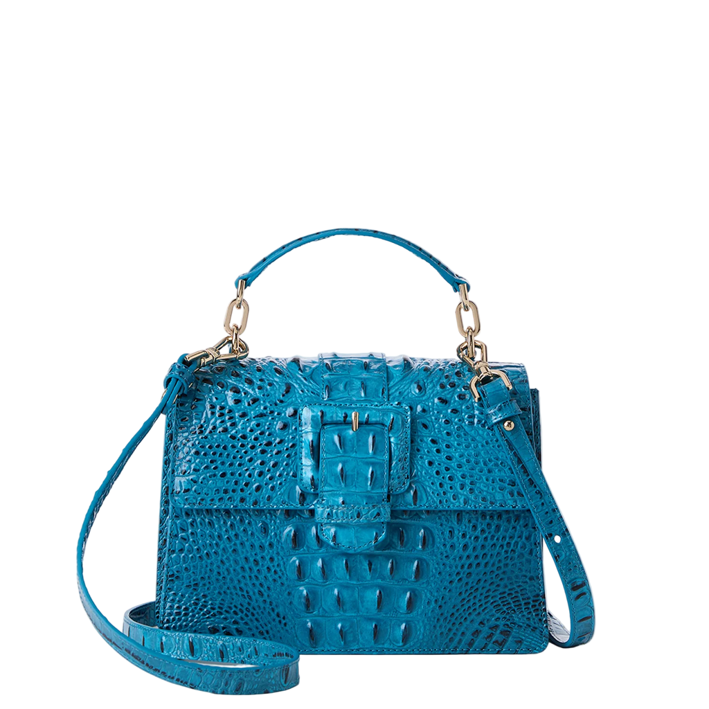 Brahmin Melbourne Collection Small Hallie Satchel, Vibrant Azure