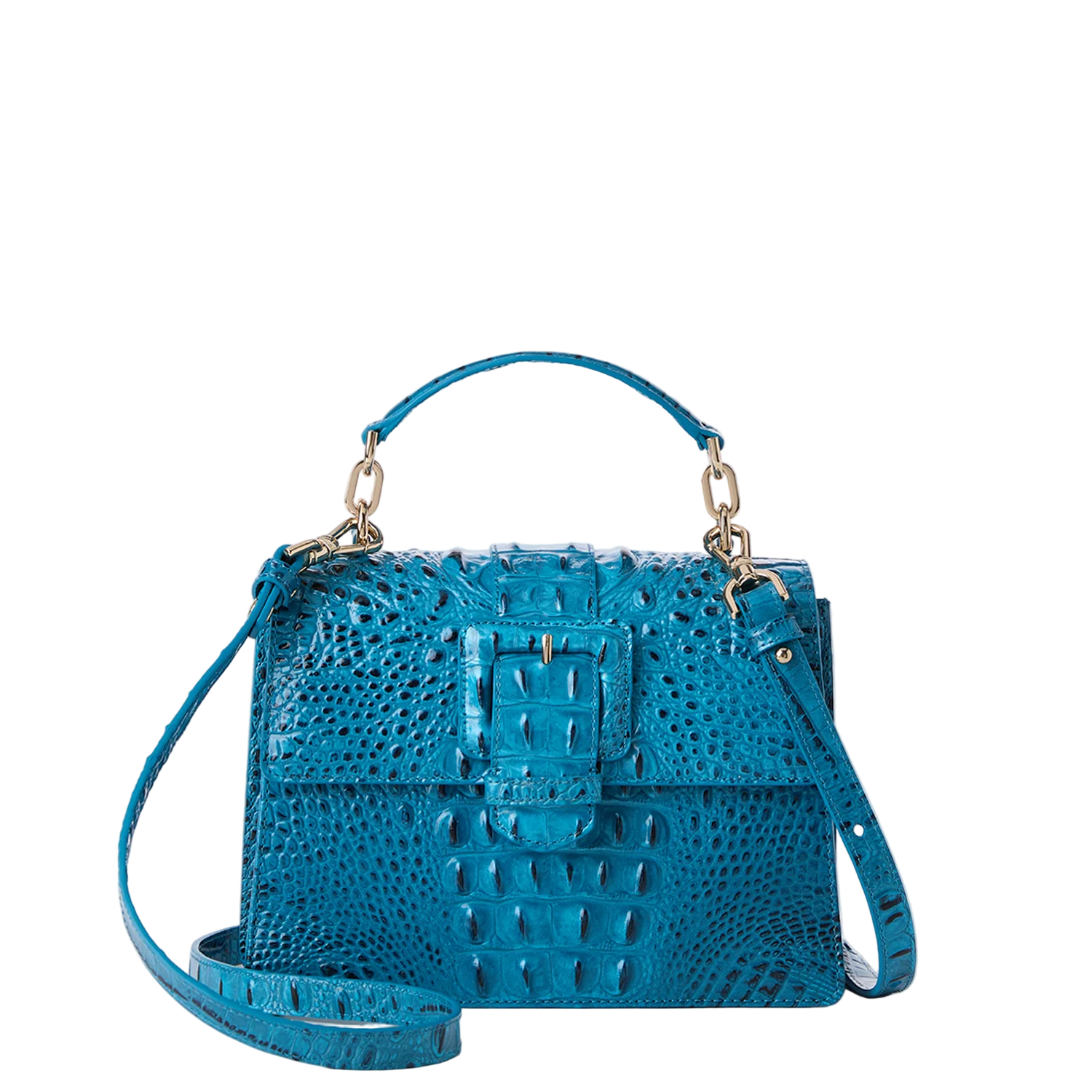Brahmin Melbourne Collection Small Hallie Satchel, Vibrant Azure