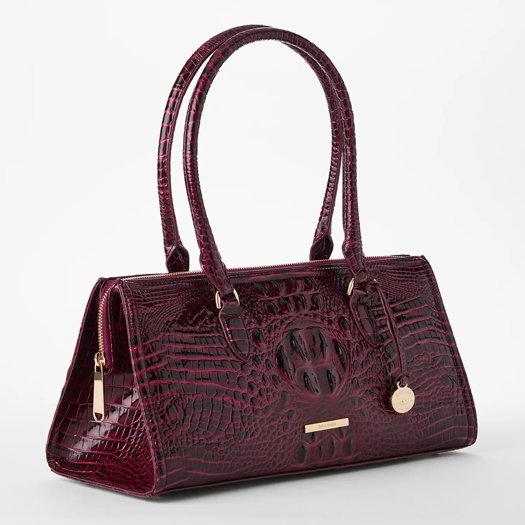 Brahmin Melbourne Collection Sophia Satchel, Cherry Lacquer