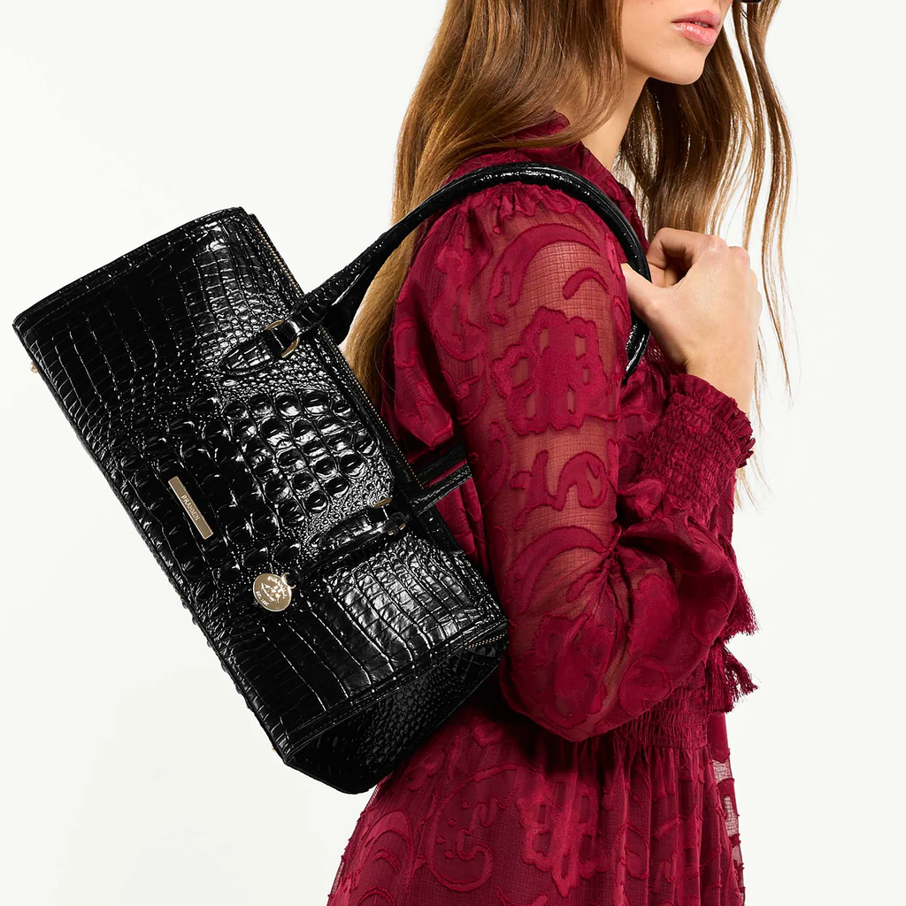 Brahmin Melbourne Collection Sophia Satchel, Cherry Lacquer