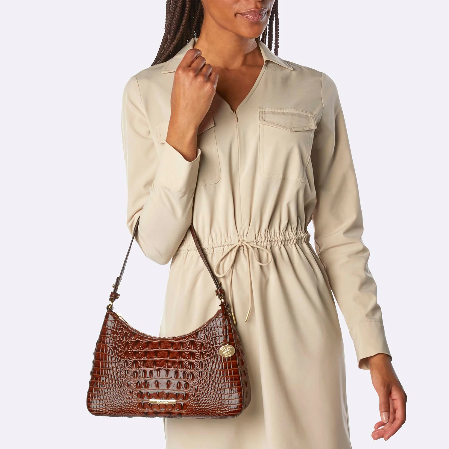 Brahmin Vanderbilt Collection Esme Shoulder Bag, Sriracha