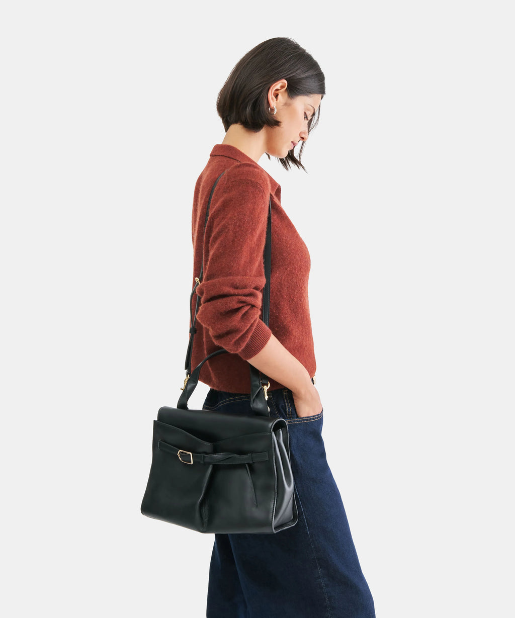 Dolce Vita Borgo Leather Satchel, Black