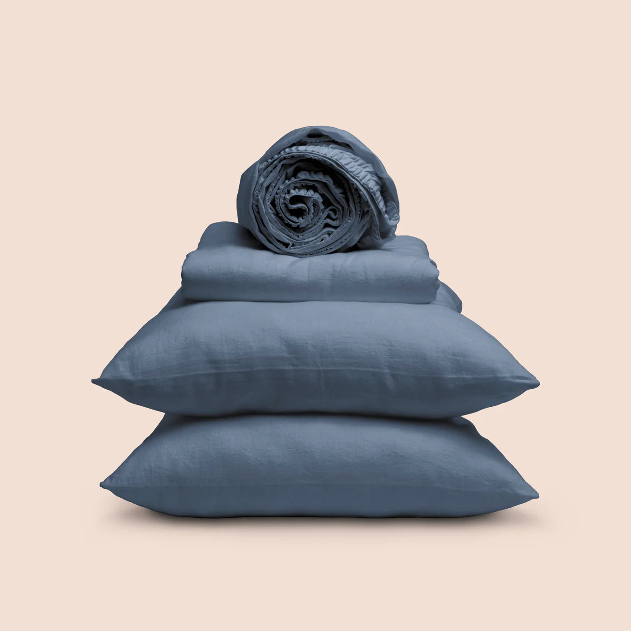 Dr. Weil Blended Linen Sheets, Catalina Blue