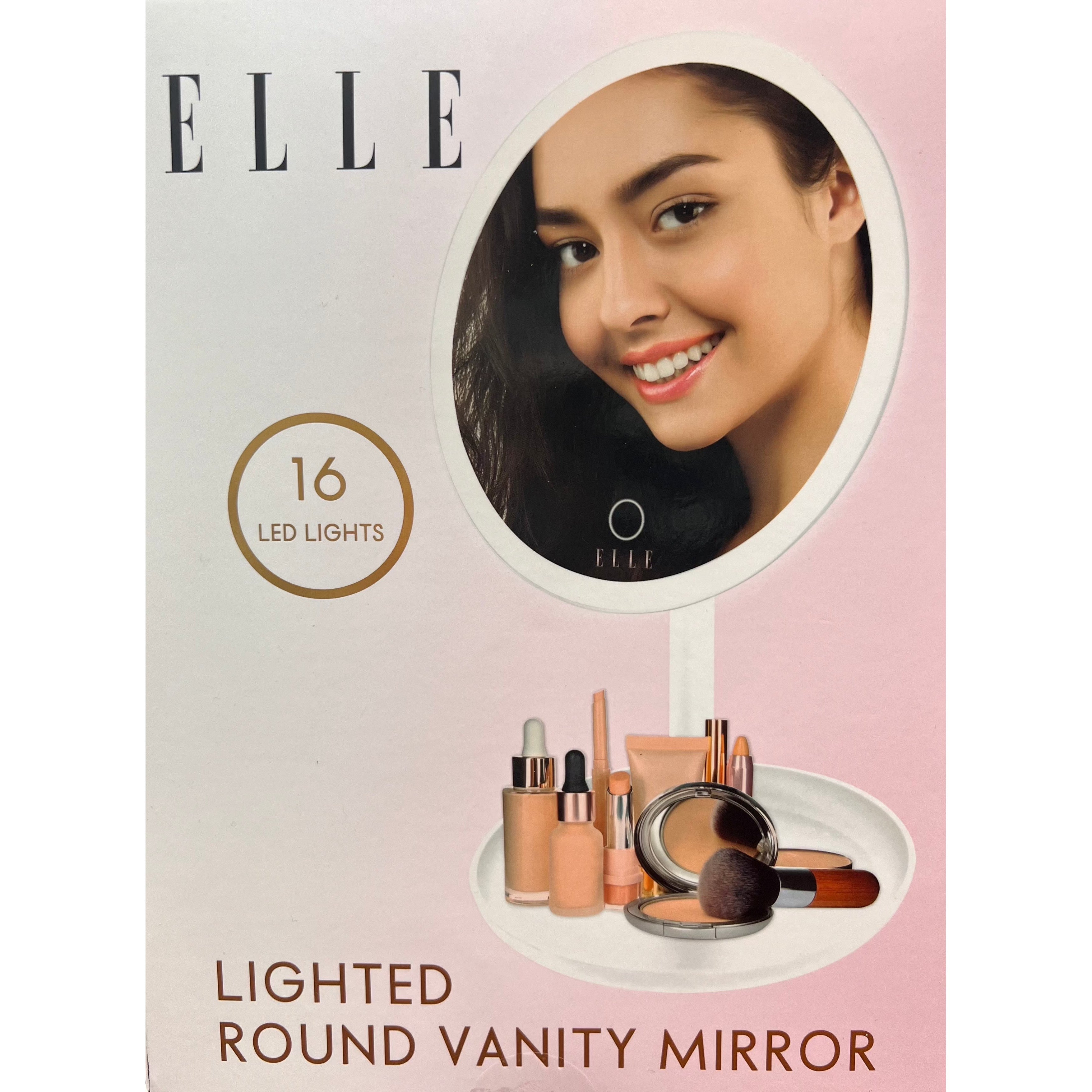 ELLE Lighted Round Vanity Mirror