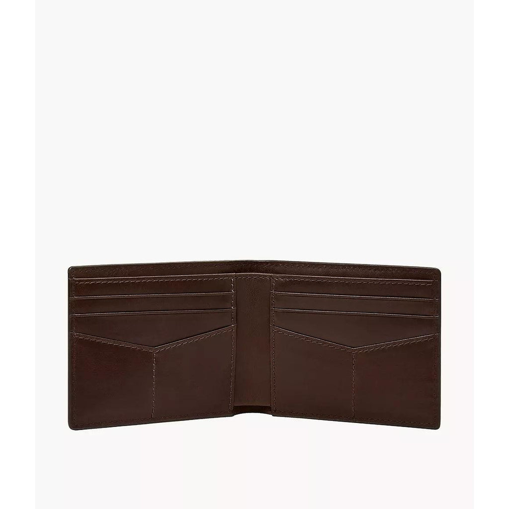 Fossil Derrick Leather RFID Bifold Wallet, Brown