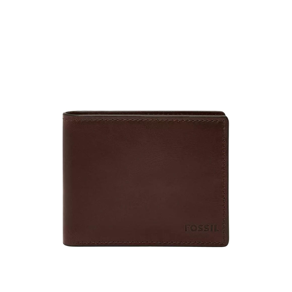 Fossil Derrick Leather RFID Bifold Wallet, Brown