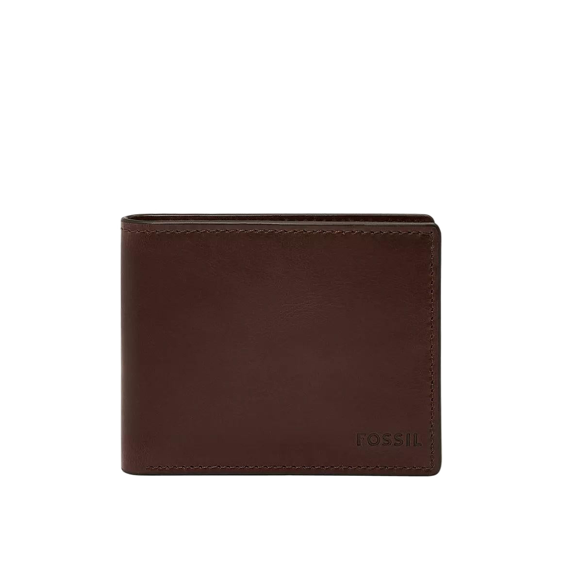 Fossil Derrick Leather RFID Bifold Wallet, Brown