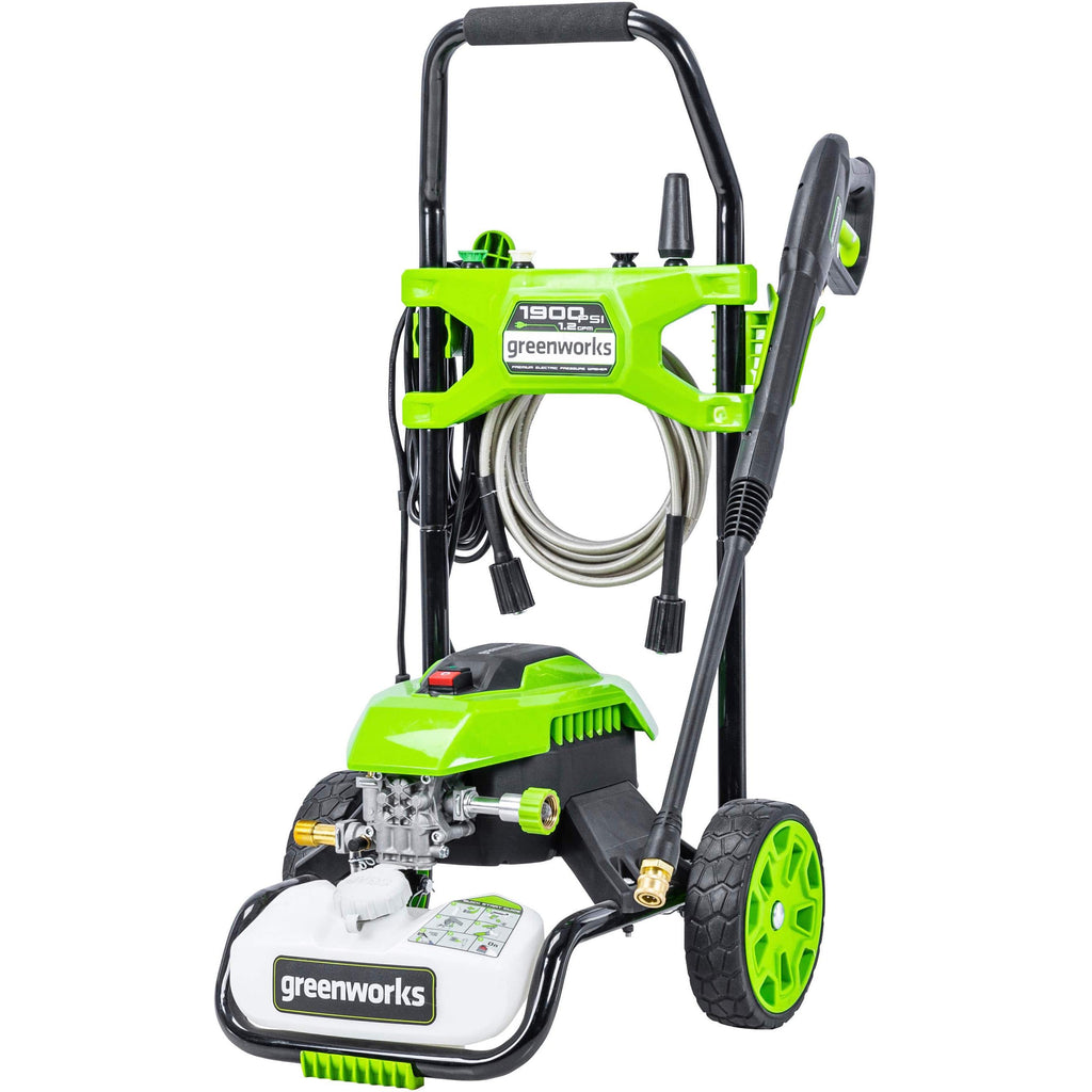 Greenworks Electric Pressure Washer up to 1900 PSI at 1.2 GPM, Green