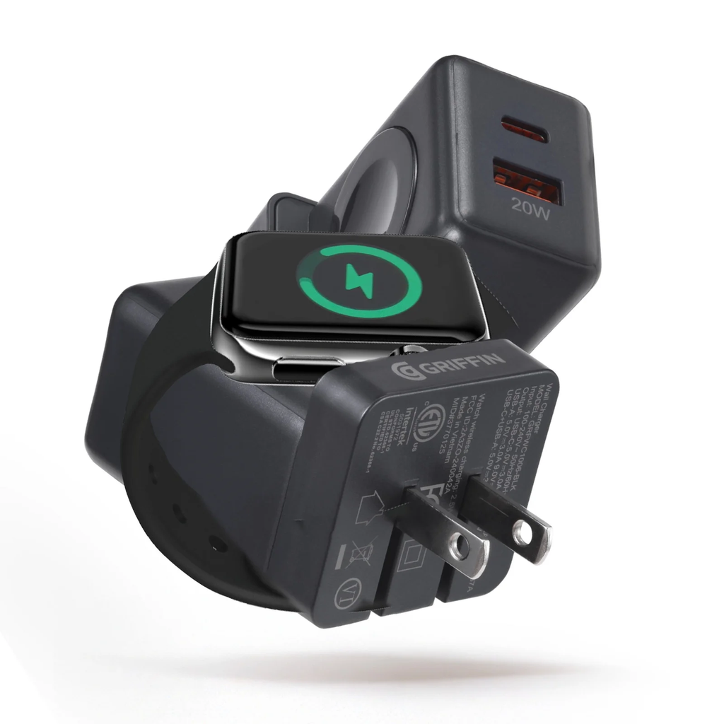 Griffin PowerBlock 20W Wall Charger with SmartWatch Wireless Charging