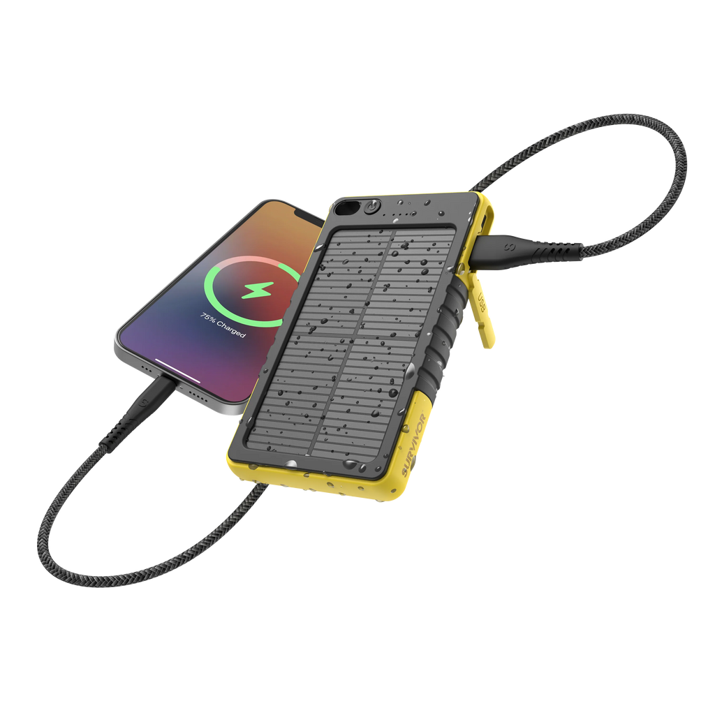 Griffin Survivor Rugged Solar Power Bank, Yellow / Black