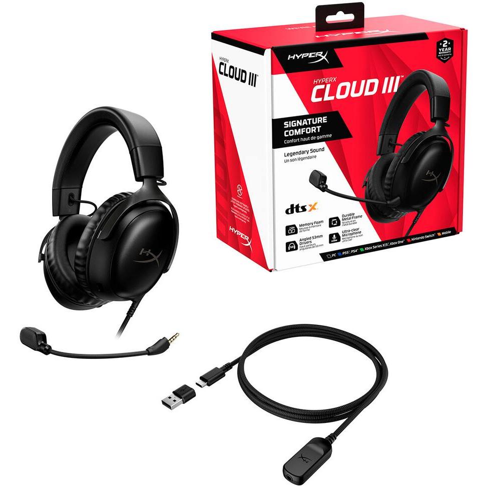 HyperX Cloud III Wired Gaming Headset, Black