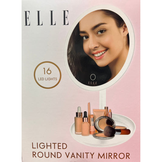 ELLE Lighted Round Vanity Mirror