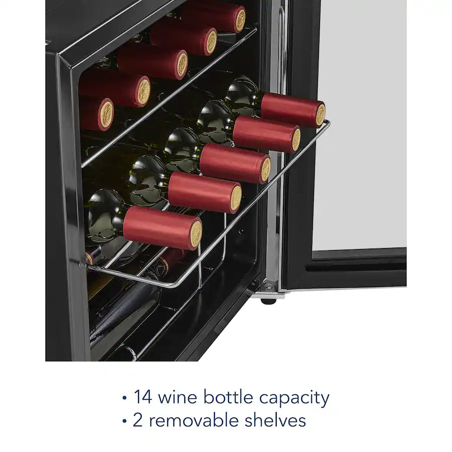 Insignia 14 Bottle Wine Cooler, Stainless Steel