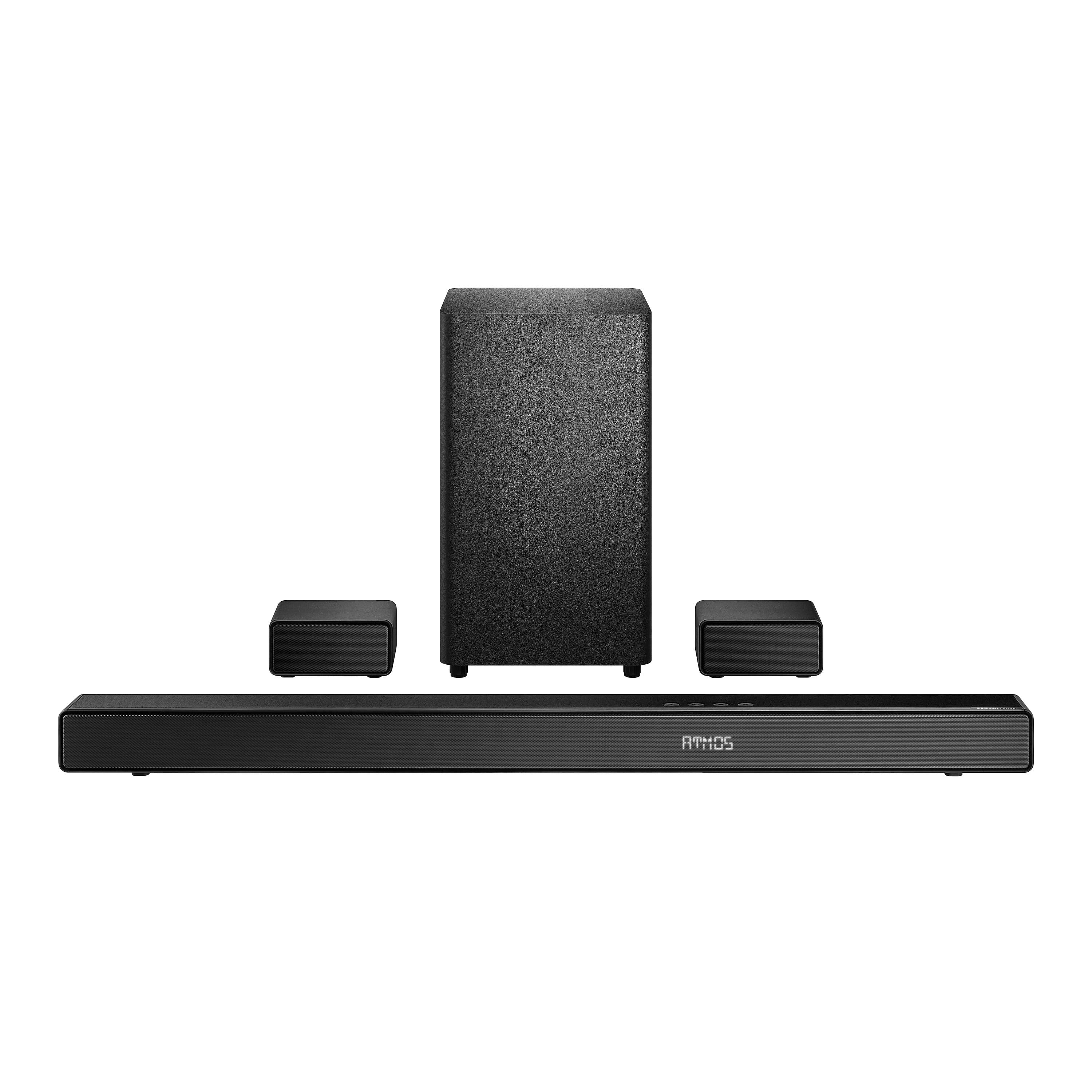 Insignia 5.1.2 Channel Home Theater Soundbar with Wireless Subwoofer and Rear Speakers, Dolby Atmos, DTS:X, Bluetooth, Black