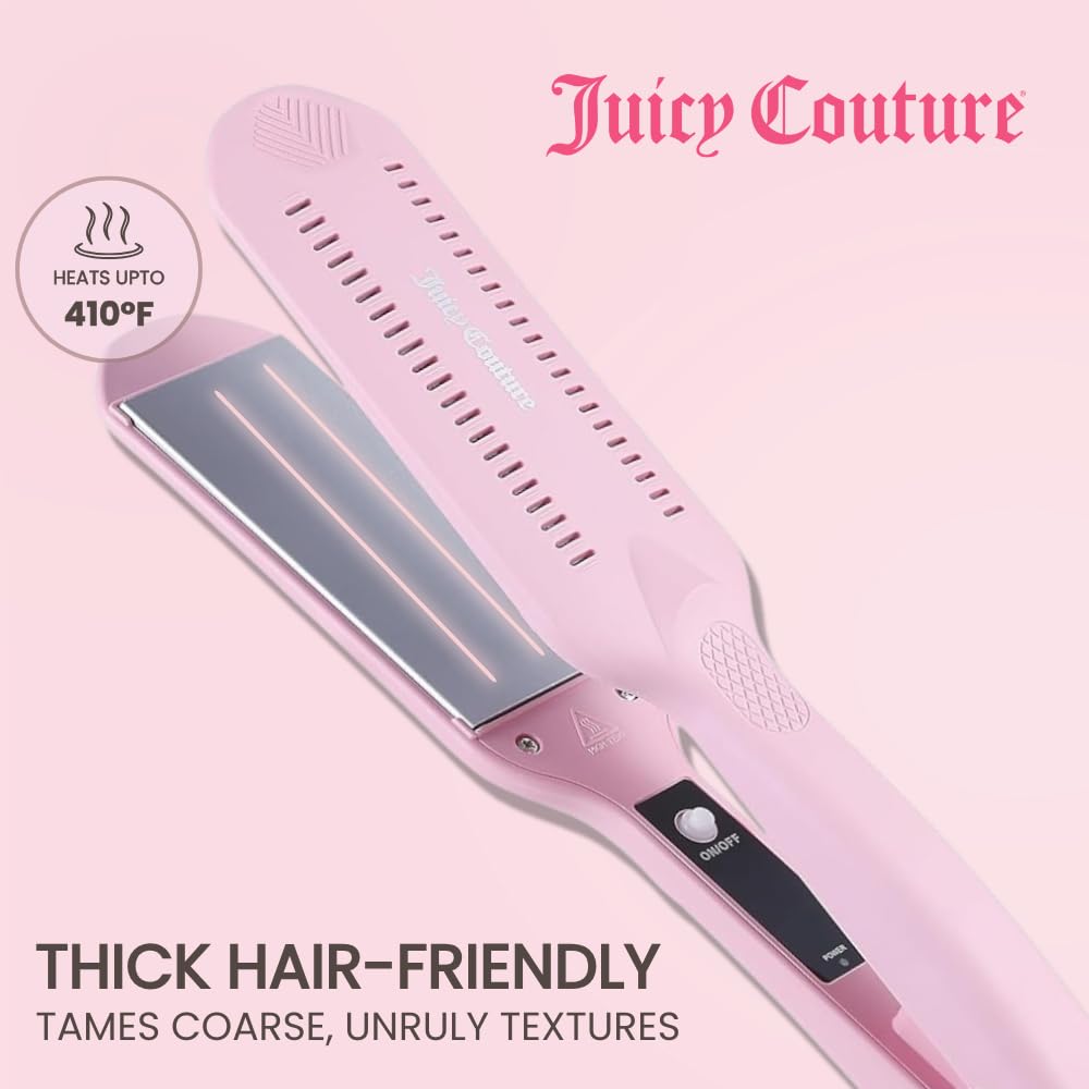 Juicy Couture Extra Wide Ceramic Flat Iron, Pink