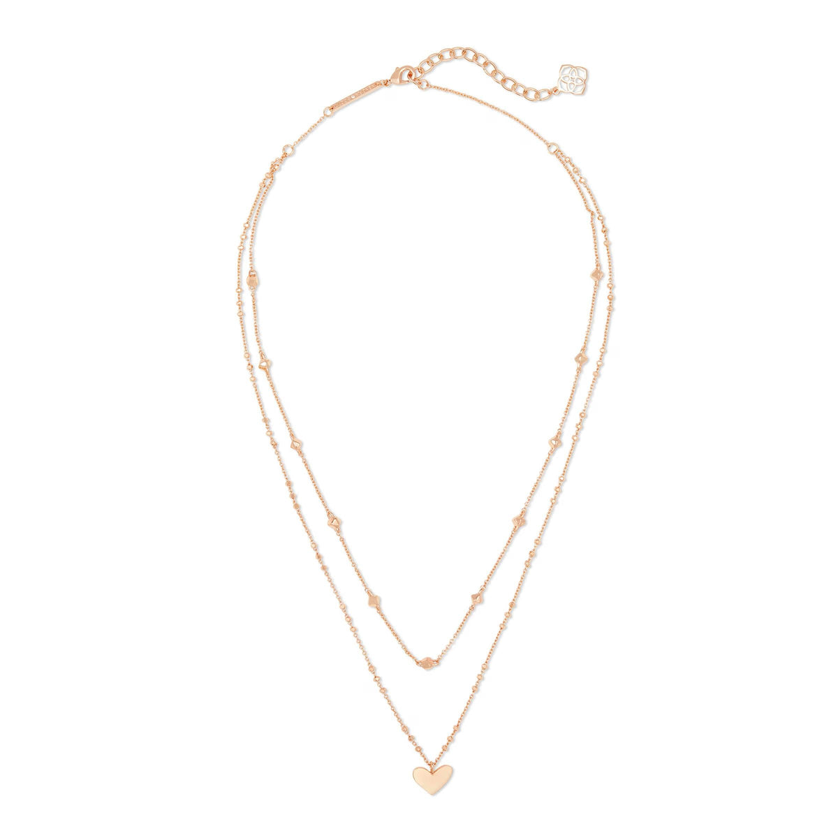 Kendra Scott Ari Heart Multi Strand Necklace, Rose Gold