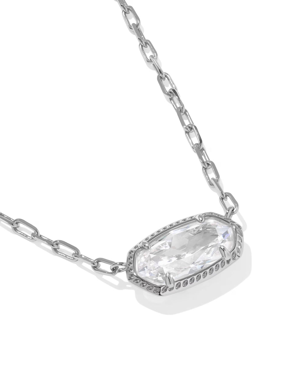 Kendra Scott Elisa Luxe Silver Necklace, White CZ