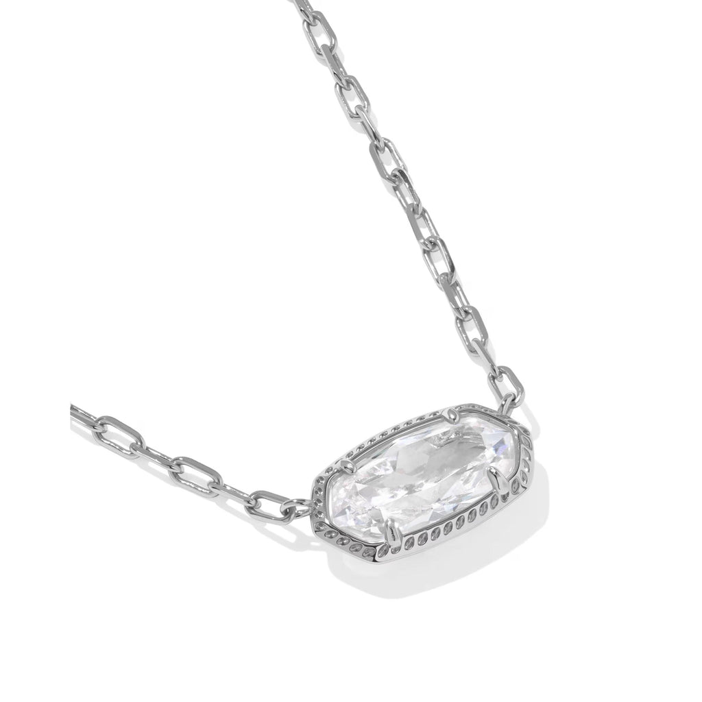 Kendra Scott Elisa Luxe Silver Necklace, White CZ