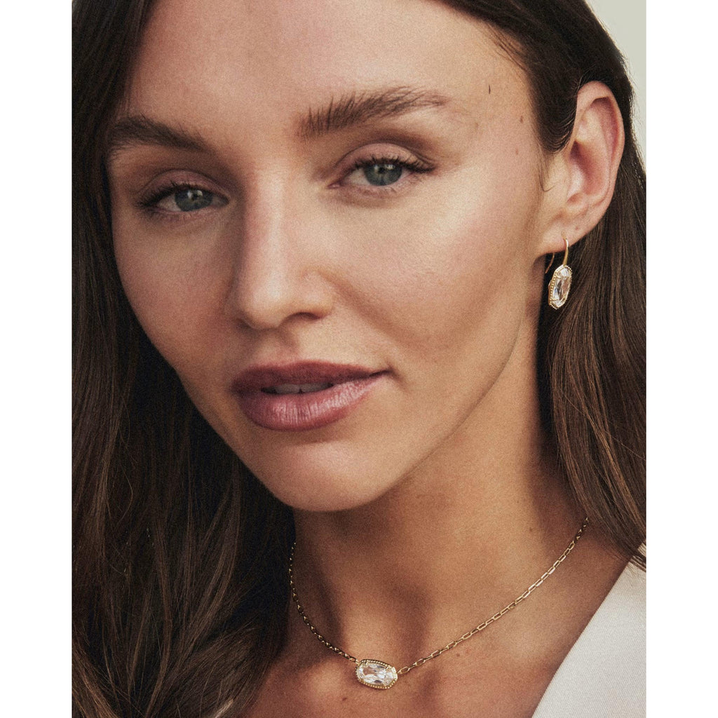 Kendra Scott Lee Luxe Drop Earrings, White CZ