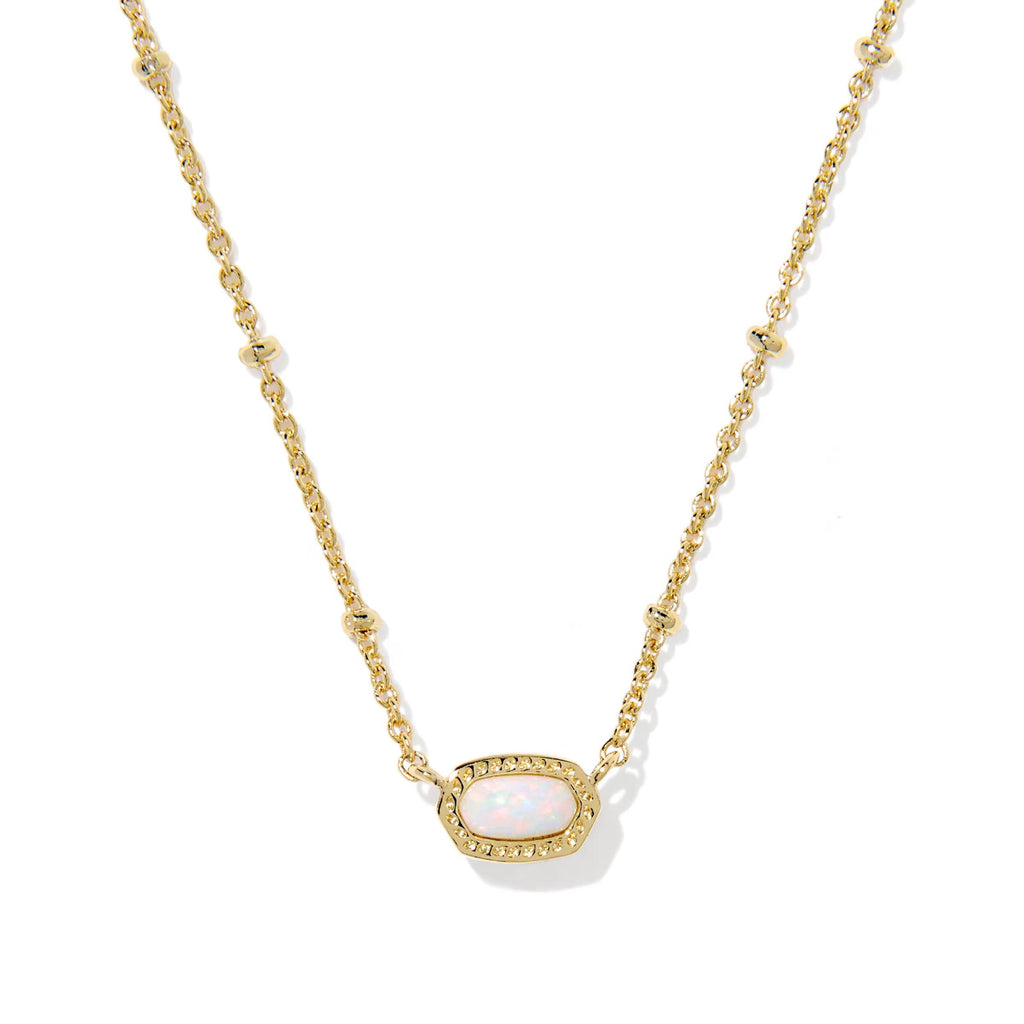 Kendra Scott Mini Elisa Satellite Short Pendant, White Opal